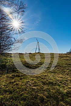 Summit of Mala Czantoria hill in Beskid Slaski mountains in Poland photo