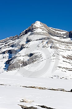Summit of the Monte Perdido covered with snow photo