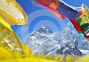 Summit of mount Everest or Chomolungma