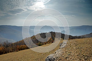 Summit of mountain with view of clouds