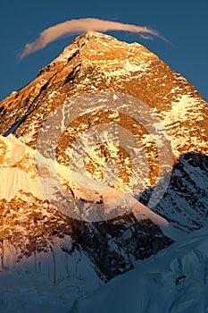 Summit of Mt. Everest at Sunset photo