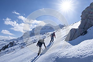 Summit plans and hiking goals of two climbers photo