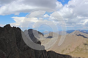 Summit View from Crestone Needle, Sangre de Cristo Range. Colorado Rocky Mountains