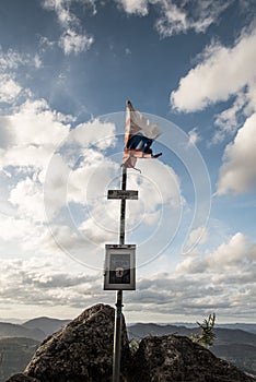 Summit of Zibrid hill in Sulovske vrchy mountains in Slovakia