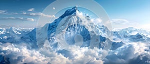 Summiting Success: Everest-Inspired Business Resolve. Concept Motivation, Business Success, Everest photo