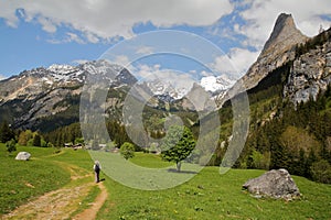 The summits (Grande Casse and Grand Marchet on the right) above Pralognan la Vanoise photo