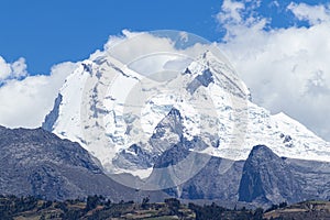 Summits of the snowy Huandoy (6 395 masl) of the Cordillera Blanca, located in Caraz - Peru.