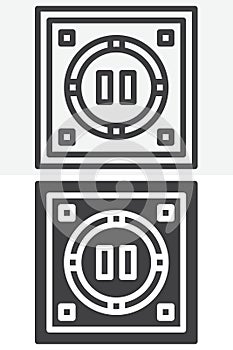 Sumo dohyo line and solid different style vector icon set