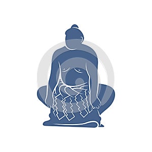 Sumo fighter logo design template, vector graphics to design