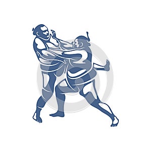 Sumo fighter logo design template, vector graphics to design
