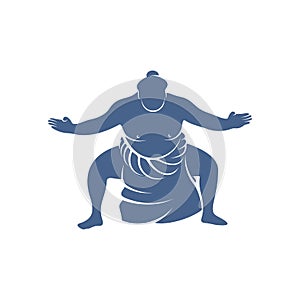 Sumo fighter logo design template, vector graphics to design