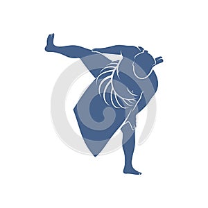 Sumo fighter logo design template, vector graphics to design