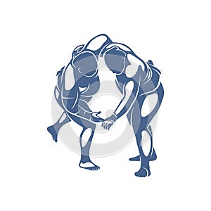 Sumo fighter logo design template, vector graphics to design