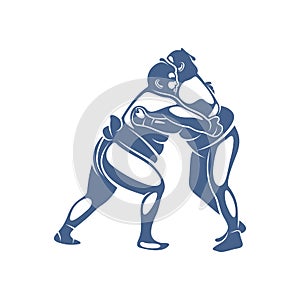 Sumo fighter logo design template, vector graphics to design