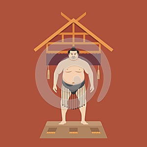 Sumo Wrestler, Vector illustration