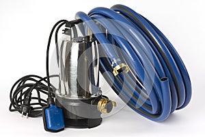 Sump pump and water hose