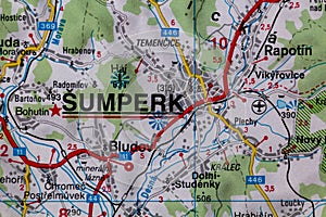 Sumperk, Czechia, on a road m