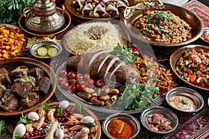 Sumptuous Arabian food ramadan. Tasty traditional arabic