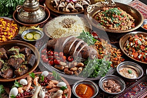 Sumptuous Arabian food ramadan. Tasty traditional arabic photo