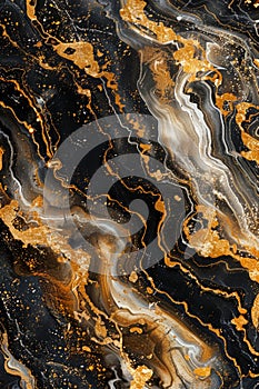 Sumptuous black marble with rivulets of gold,