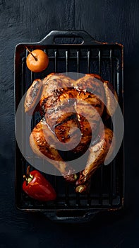 Sumptuous chicken BBQ, grilled to perfection with smoky flavor