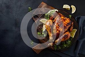 Sumptuous chicken BBQ, grilled to perfection with smoky flavor