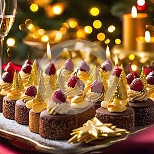 Sumptuous decadent christmas party canapes desserts and landscape format DPS photo
