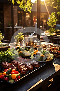 Sumptuous Outdoor Feast: Grilled Delights on a Vibrant Patio