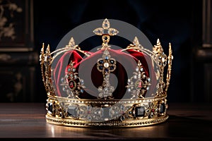 Sumptuous Royal crown velvet. Generate Ai photo