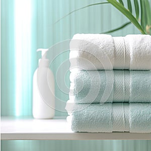 Sumptuous softness Fresh towel stack, perfect for pampering indulgence