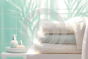 Sumptuous softness Fresh towel stack, perfect for pampering indulgence