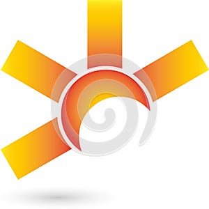 Sun abstract, sun and travel logo