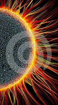 The Sun as a Computer Circuit Futuristic Tech Concept