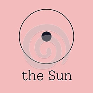 Sun astrological and zodiac symbol