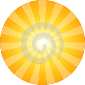 Sun background in circle shape