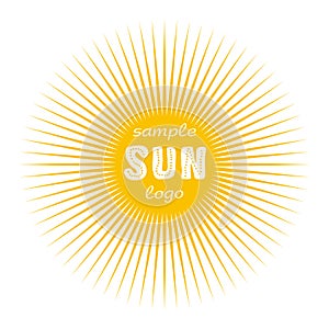 Sun with beams logo element