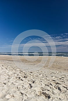 The sun beats down the wrinkles on the beach sand - Assateague, MD, USA