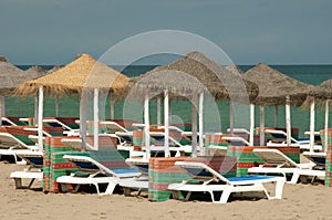 Sun beds on the beach