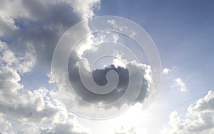 Sun behind cloud photo
