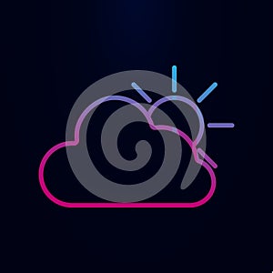 The sun behind the clouds nolan icon. Simple thin line, outline vector of web icons for ui and ux, website or mobile application
