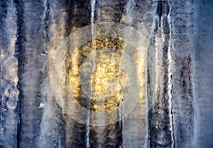 Sun behind the ice wall