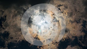 The sun being partially eclipsed