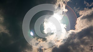 The sun being partially eclipsed