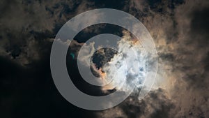 The sun being partially eclipsed