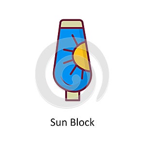 Sun Block vector Fill outline Icon Design illustration. Holiday Symbol on White background EPS 10 File