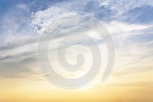 Sun , blue sky and clouds