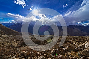 Sun Burst - Nako Village, Kinnaur Valley, Himachal Pradesh