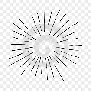 Sun burst sunshine rays lines vector icon