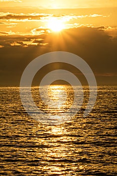 Sun Bursting Above The Clouds On Lake Ontario