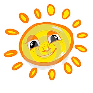 Veselý slnko detské ilustrácie 